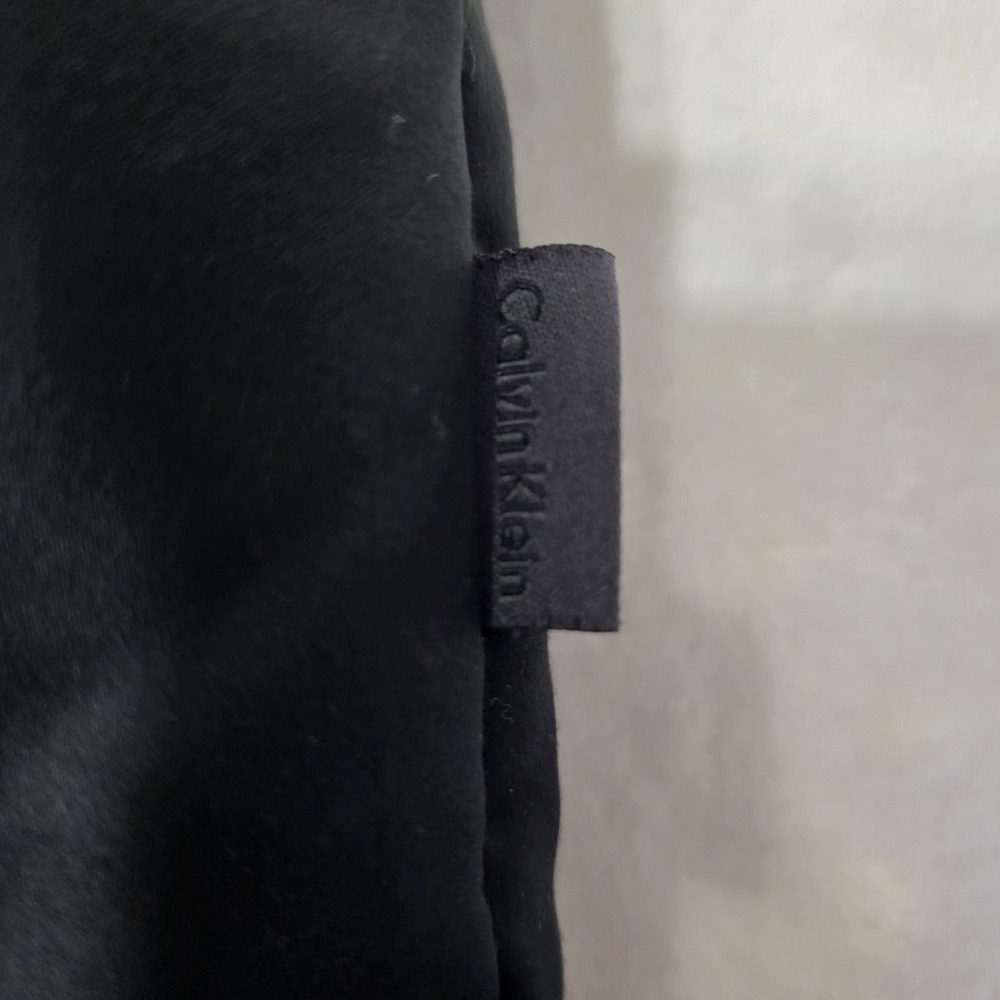 CALVIN KLEIN Black Womens Size Large Long Duck Down Quilted Hooded Puffer Coat - Picture 4 of 11